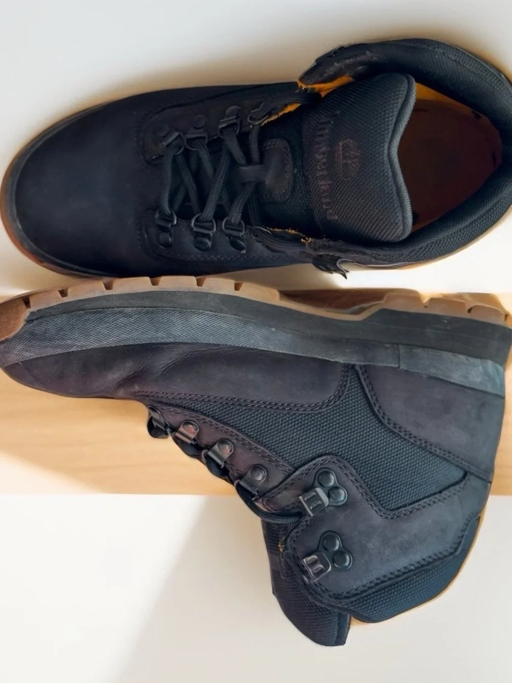 Timberland Men's Black and Brown Leather Hiking Boots